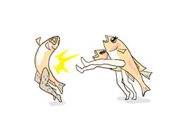 追い出されるオス