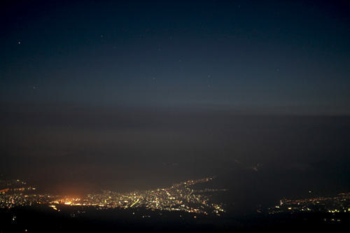 富士山 本八合目からの夜景 富士山 本八合目からの夜景