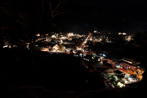 白川郷夜の全景