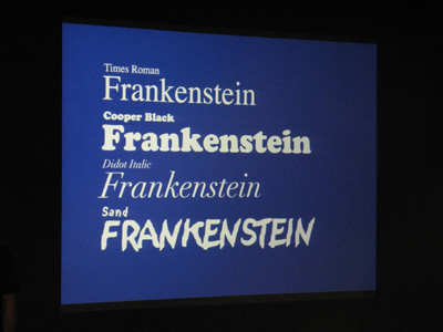 フォントによって与えるイメージの違うFrankenstein フォントによって与えるイメージの違うFrankenstein
