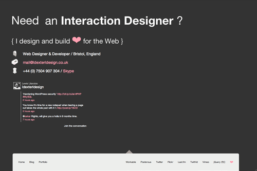ldexterldesign ❤ Bristol-based freelance Designer & Developer ldexterldesign ❤ Bristol-based freelance Designer & Developer