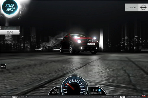 Customize your Nissan JUKE, get in it, fire it up to set the best time and challenge your friends! Customize your Nissan JUKE, get in it, fire it up to set the best time and challenge your friends!