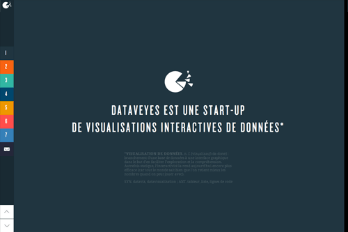 Dataveyes est une start-up de visualisations interactives de données. Dataveyes est une start-up de visualisations interactives de données.